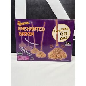 Animated Musical Enchanted Witch Broom 4ft Halloween Prop Sound Motion